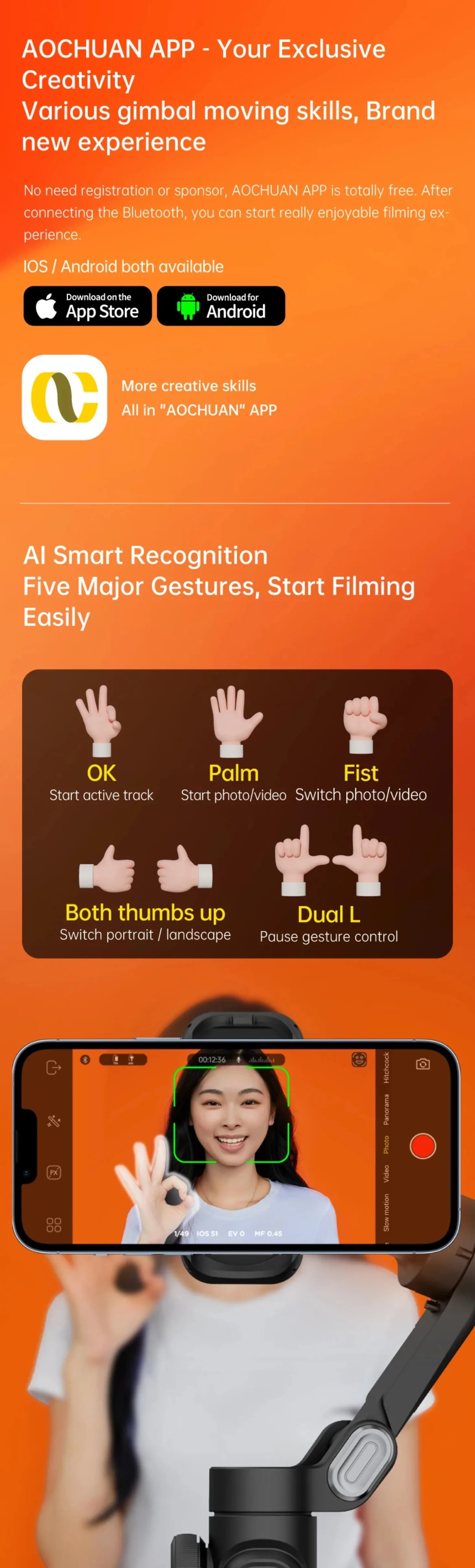 Smart XE Phone Gimbal Stabilizer 3-Axis Foldable Handheld Gimbal With Focus Wheel Video Shooting Stabilizer For iOS Android