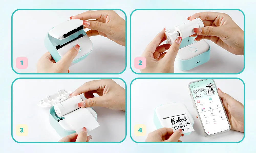 Phomemo T02 Mini Thermal Printer Wireless Mini Pocket Printer, Adhesive Sticker Printer for DIY, Journal, Student Birthday Gift