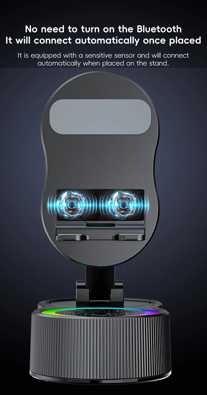 360 Degree Rotating Phone Holder Bluetooth Speaker with Lifting Function Power Bank Mini Portable Ambient Light Soundbox