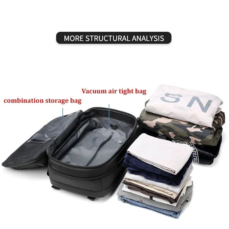 vacuum compression Travel Men Backpack 17 inch Laptop Business for Pumps Large Capacity school Backpack Expanded Hiking backpack