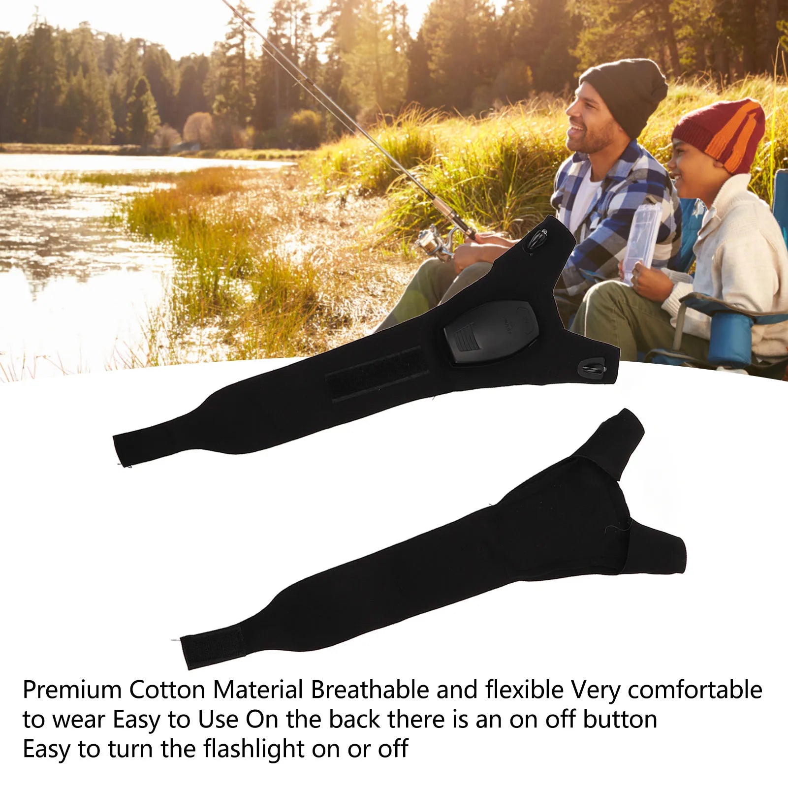 ZK30 Flashlight Gloves Rechargeable Breathable Fingerless Hands Free LED Light Gloves for Fishing Cycling 1 Pair Box Type