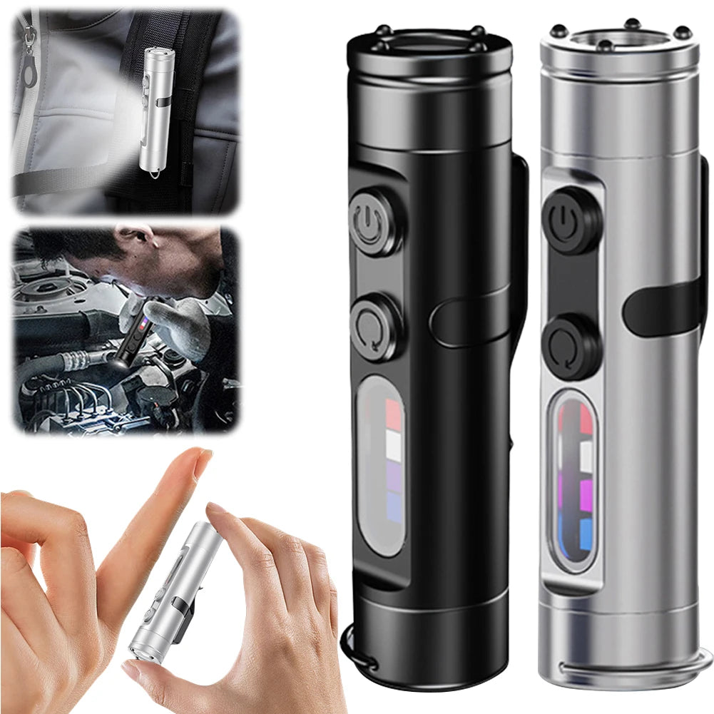 Taclite Mini Flashlight Emergency Torch Rechargeable Magnetic LED Tactical Flashlight EDC Strong Light Outdoor LED Camping Lamp