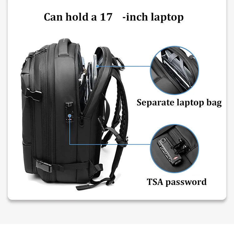 vacuum compression Travel Men Backpack 17 inch Laptop Business for Pumps Large Capacity school Backpack Expanded Hiking backpack