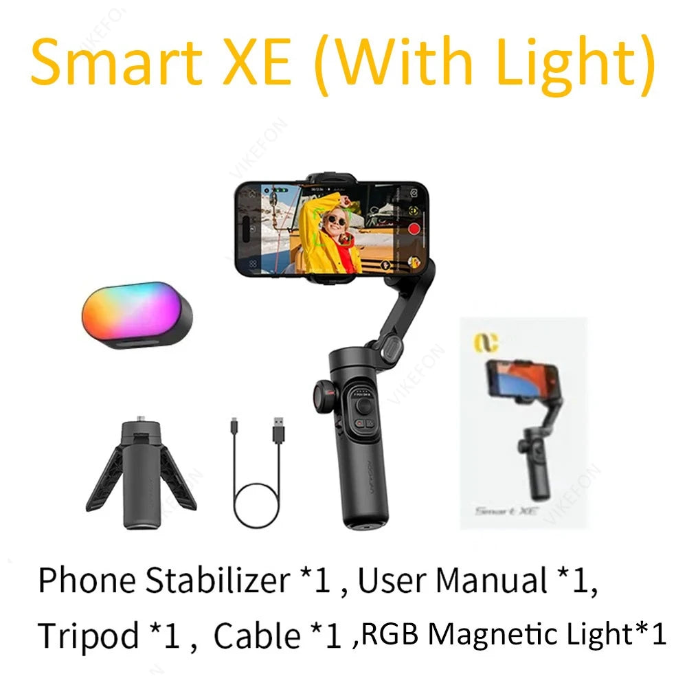 Smart XE Phone Gimbal Stabilizer 3-Axis Foldable Handheld Gimbal With Focus Wheel Video Shooting Stabilizer For iOS Android