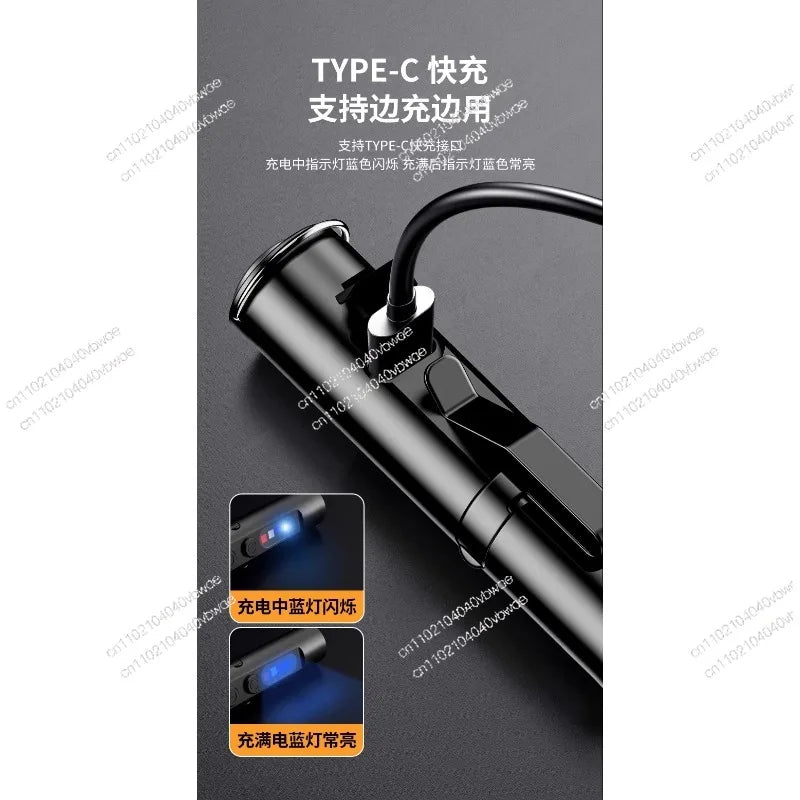 Mini flashlight edc small portable strong light charging outdoor maintenance work searchlight