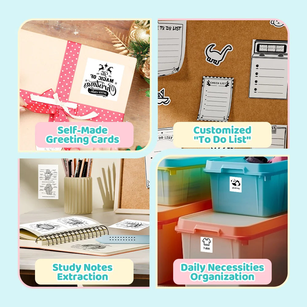 Phomemo T02 Mini Thermal Printer Wireless Mini Pocket Printer, Adhesive Sticker Printer for DIY, Journal, Student Birthday Gift