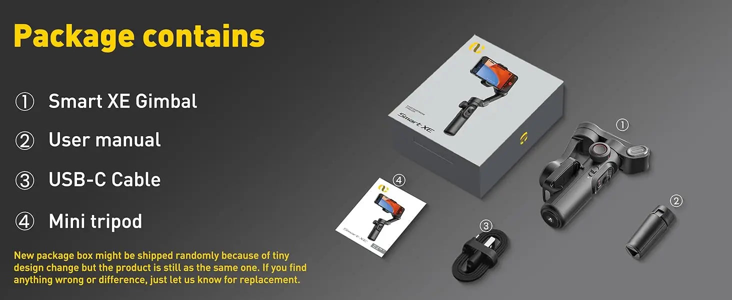 Smart XE Phone Gimbal Stabilizer 3-Axis Foldable Handheld Gimbal With Focus Wheel Video Shooting Stabilizer For iOS Android