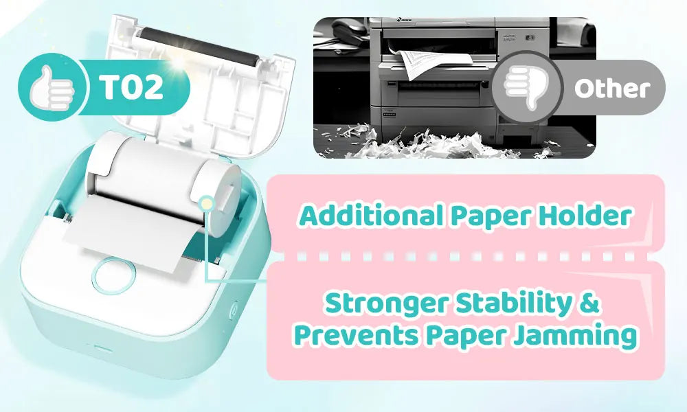 Phomemo T02 Mini Thermal Printer Wireless Mini Pocket Printer, Adhesive Sticker Printer for DIY, Journal, Student Birthday Gift