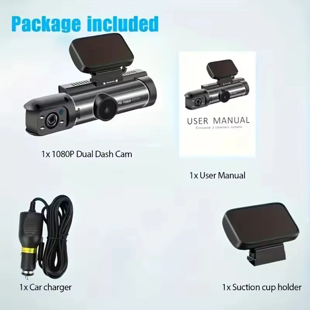 1080P WIFI Dual camera Dash Cam for cars,Front And Inside,car camera with IR Night Vision,Loop Recording,wide angle Car DVR Came