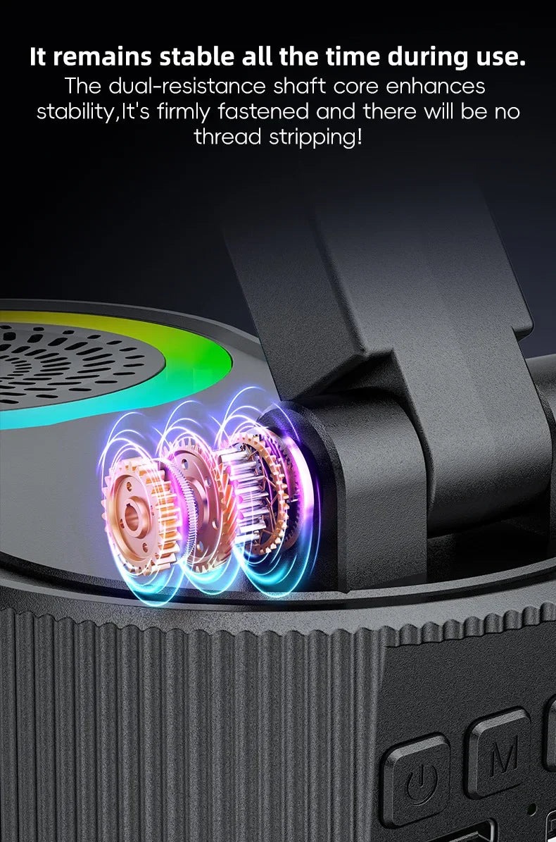 360 Degree Rotating Phone Holder Bluetooth Speaker with Lifting Function Power Bank Mini Portable Ambient Light Soundbox