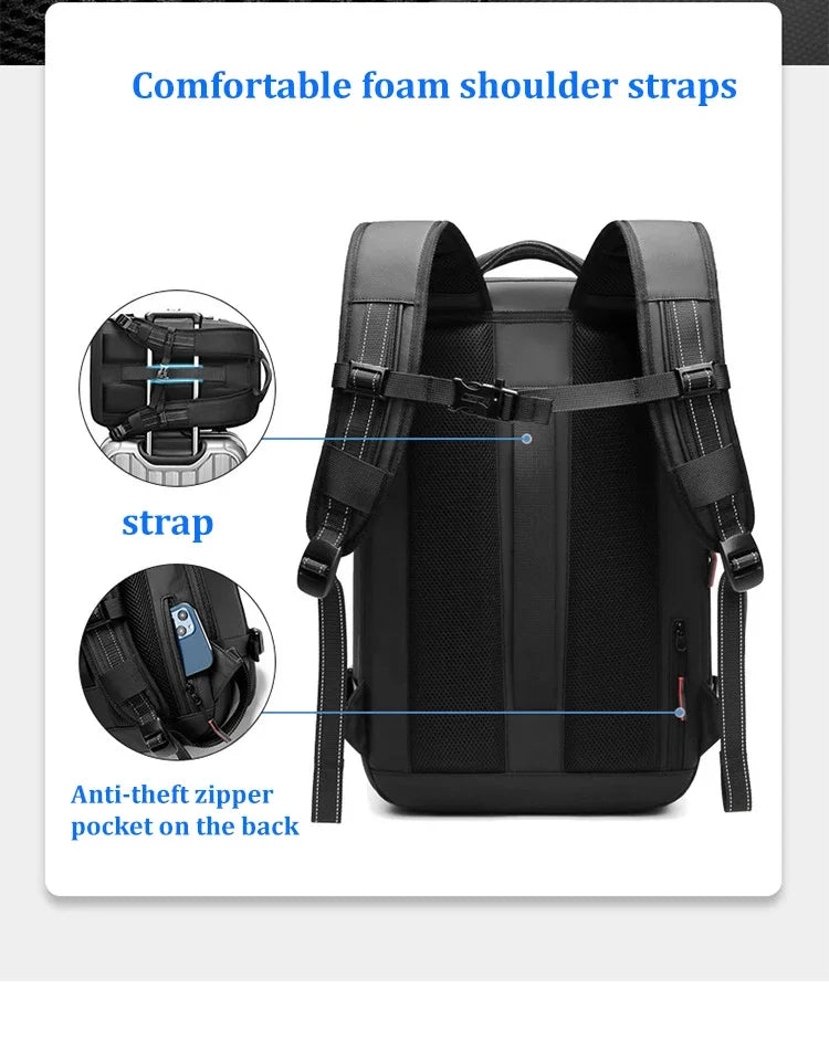 vacuum compression Travel Men Backpack 17 inch Laptop Business for Pumps Large Capacity school Backpack Expanded Hiking backpack