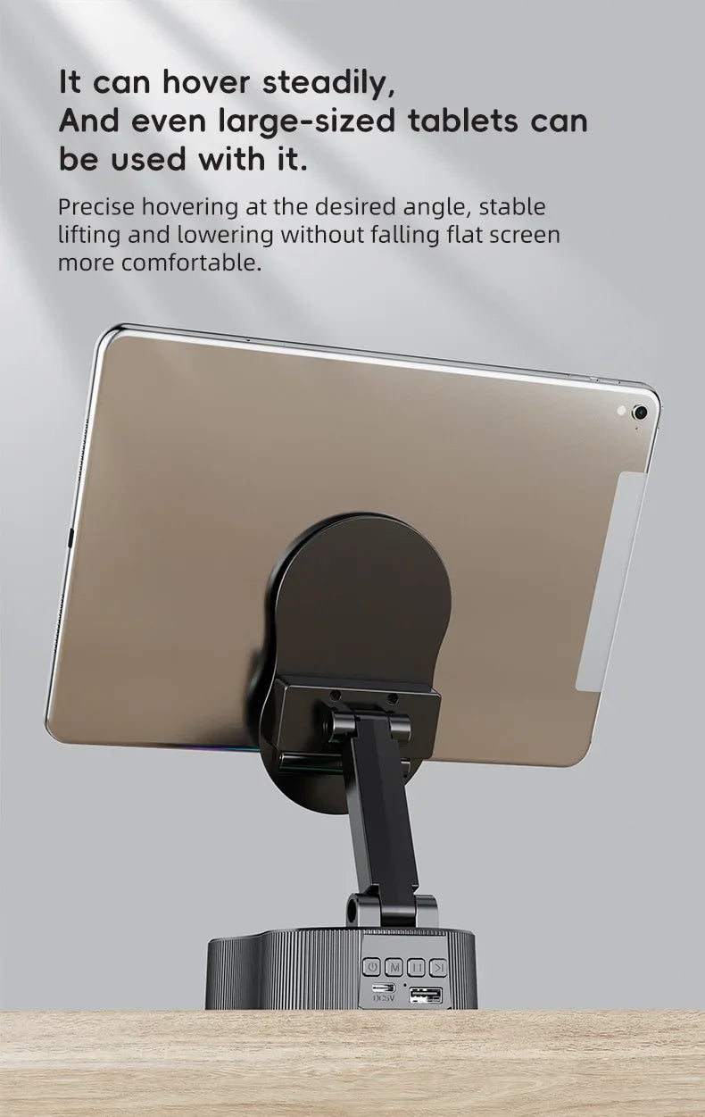 360 Degree Rotating Phone Holder Bluetooth Speaker with Lifting Function Power Bank Mini Portable Ambient Light Soundbox