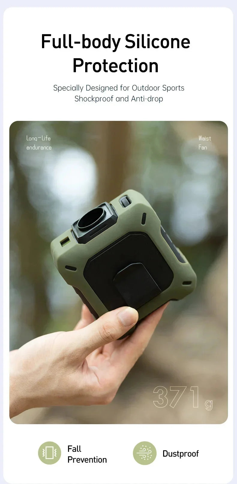 Outdoor High-speed Waist-hanging Fan Neck-hanging USB Large-capacity Roller With 100-speed Speed Regulation Violent Turbo Fan